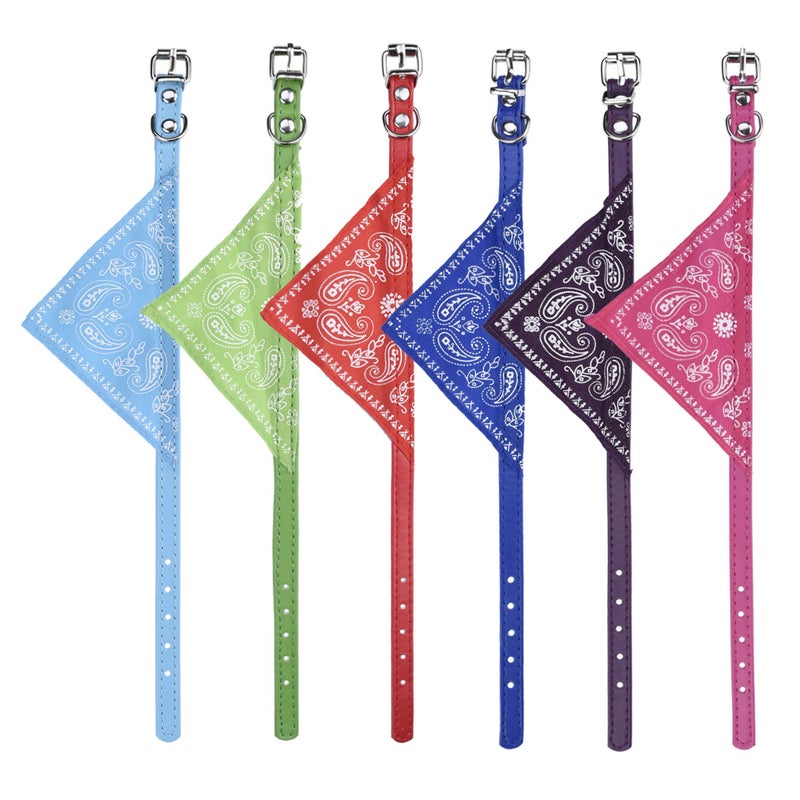 CM Cosmos Pet Bandana Puppy Dog Scarf Collar Neckchief with Adjustable Buckle for Dog Cat Decoration Pack of 6 (Small) - Image 1
